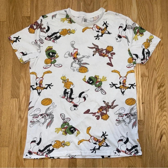 Aeropostale x Space Jam | A New Legacy Characters Print White Graphic Tee Size L - Picture 1 of 4